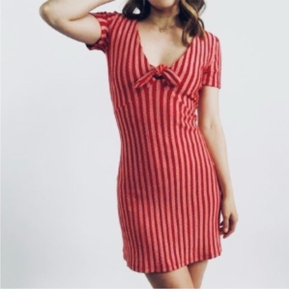 Zara Like New Striped Sailor Flare Mini Dress in Red and White Size Small - Picture 3 of 5